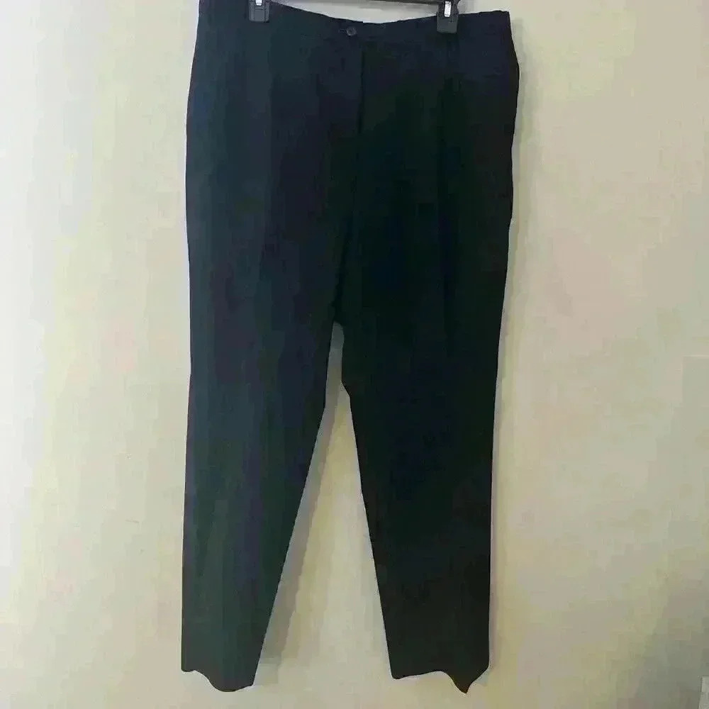 Pendleton Women's Virgin Wool Lined Straight Leg Dress Pant Black Size 16 Petite